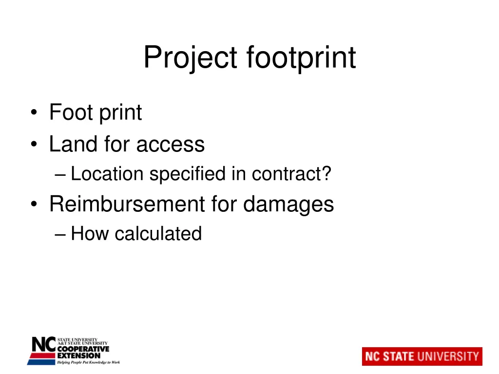 project footprint