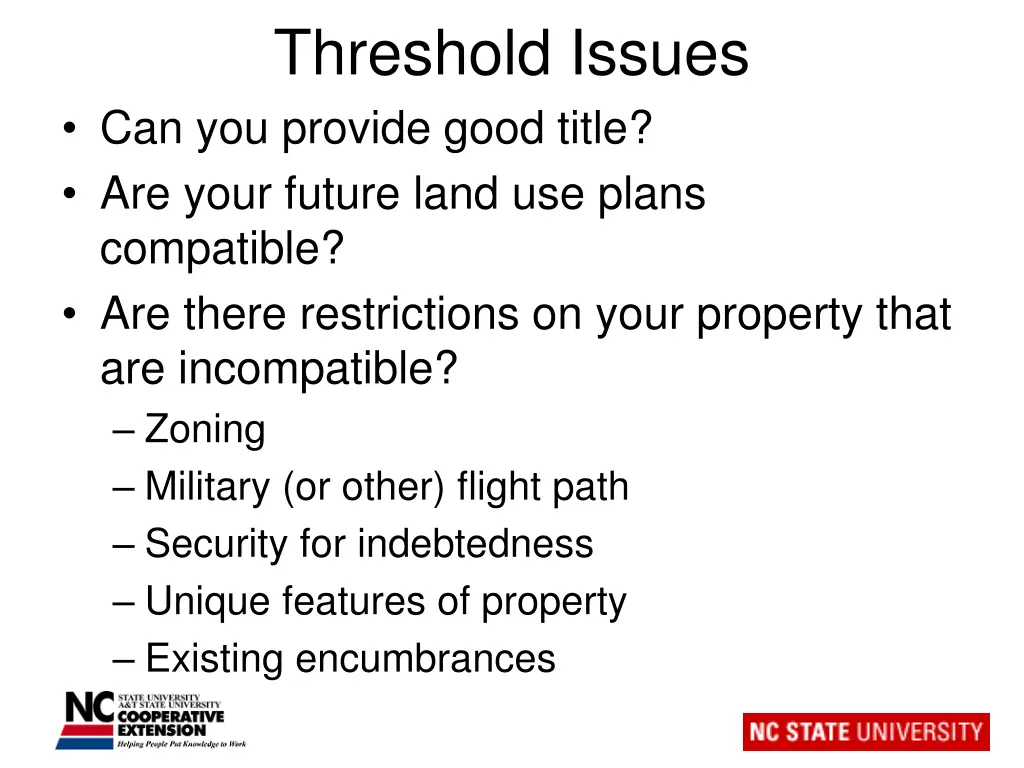 threshold issues can you provide good title