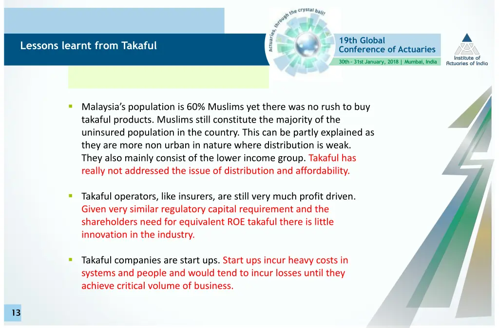 19th global conference of actuaries 12