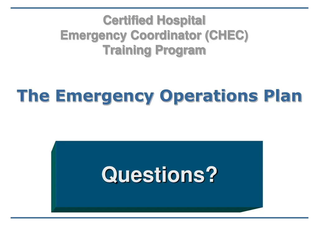 certified hospital emergency coordinator chec 46