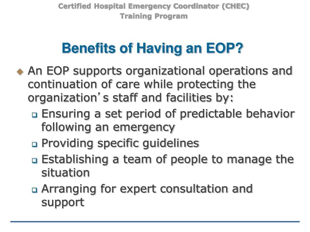 certified hospital emergency coordinator chec 8