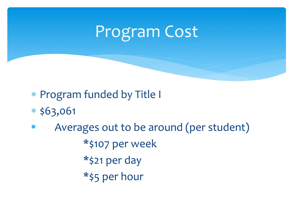 program cost