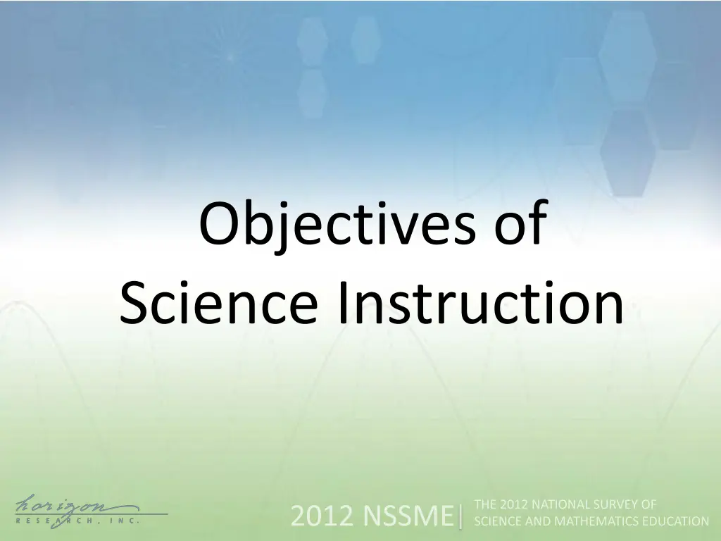 objectives of science instruction