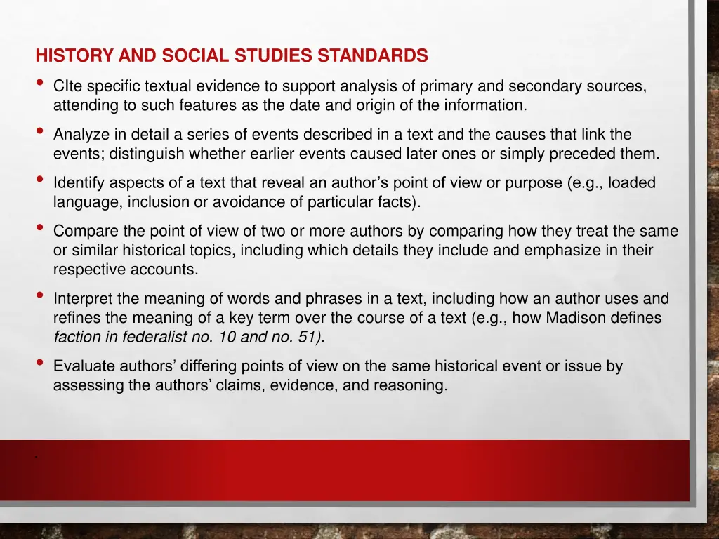 history and social studies standards cite