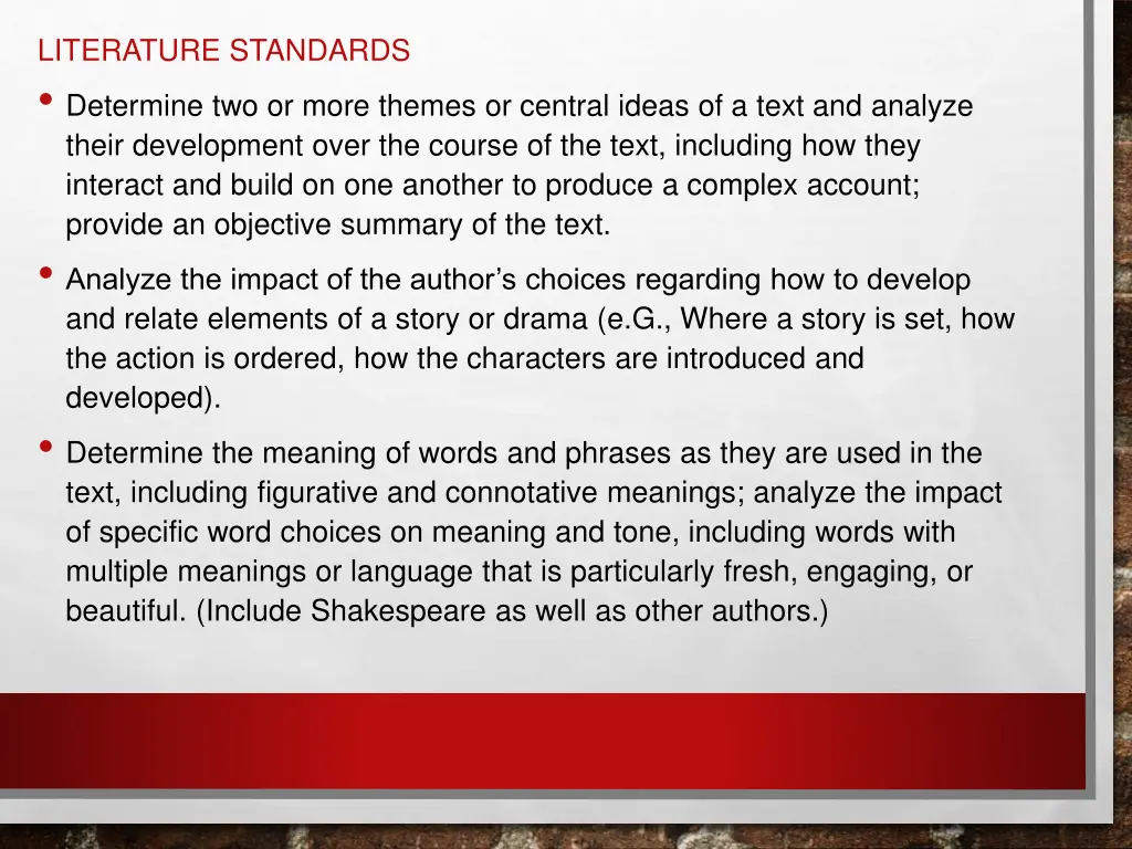 literature standards determine two or more themes