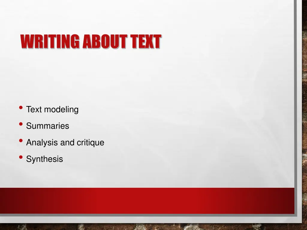 writing about text