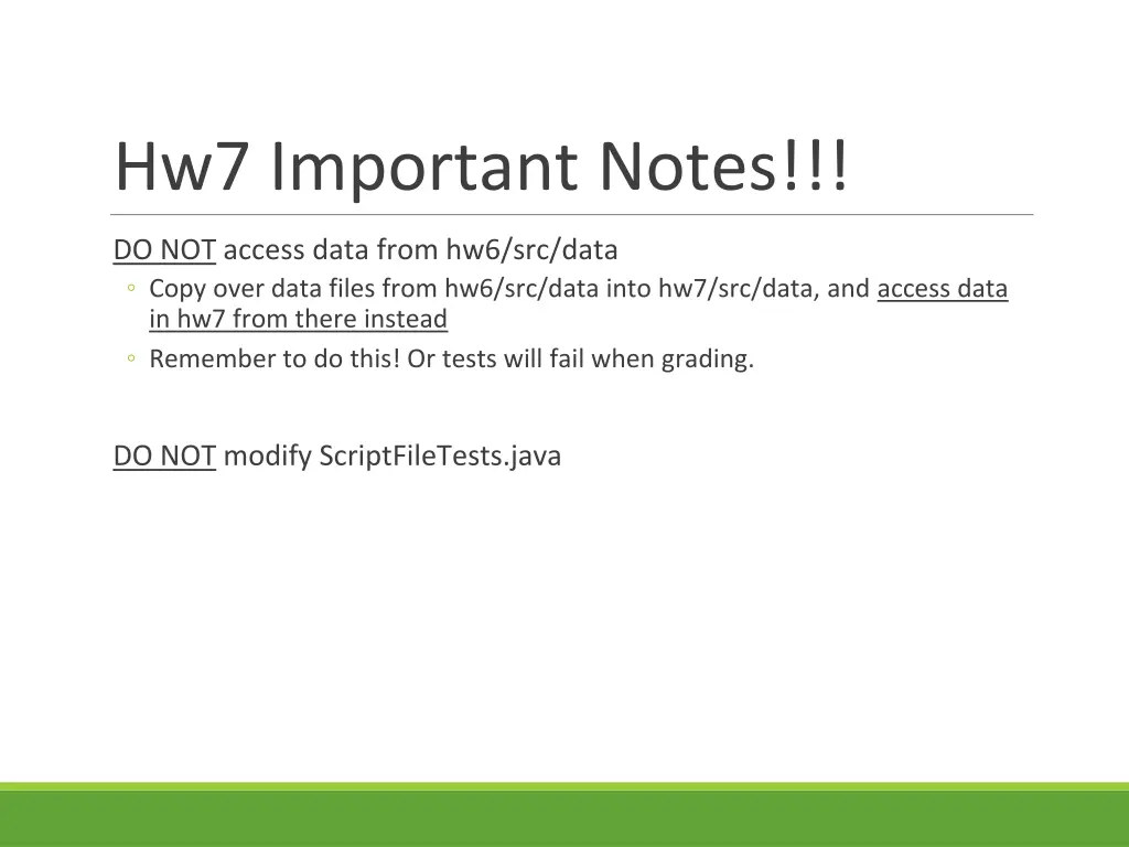 hw7 important notes