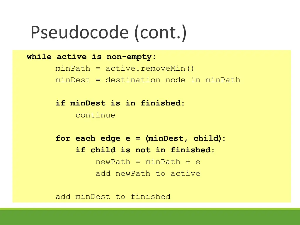 pseudocode cont