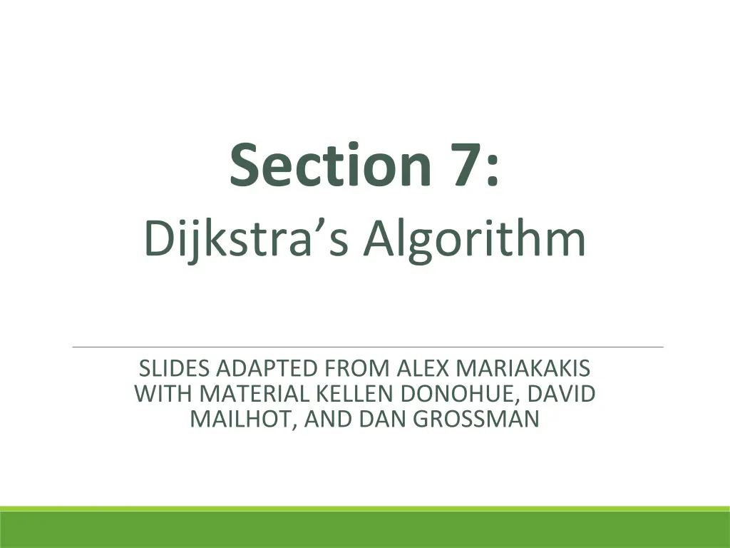section 7 dijkstra s algorithm