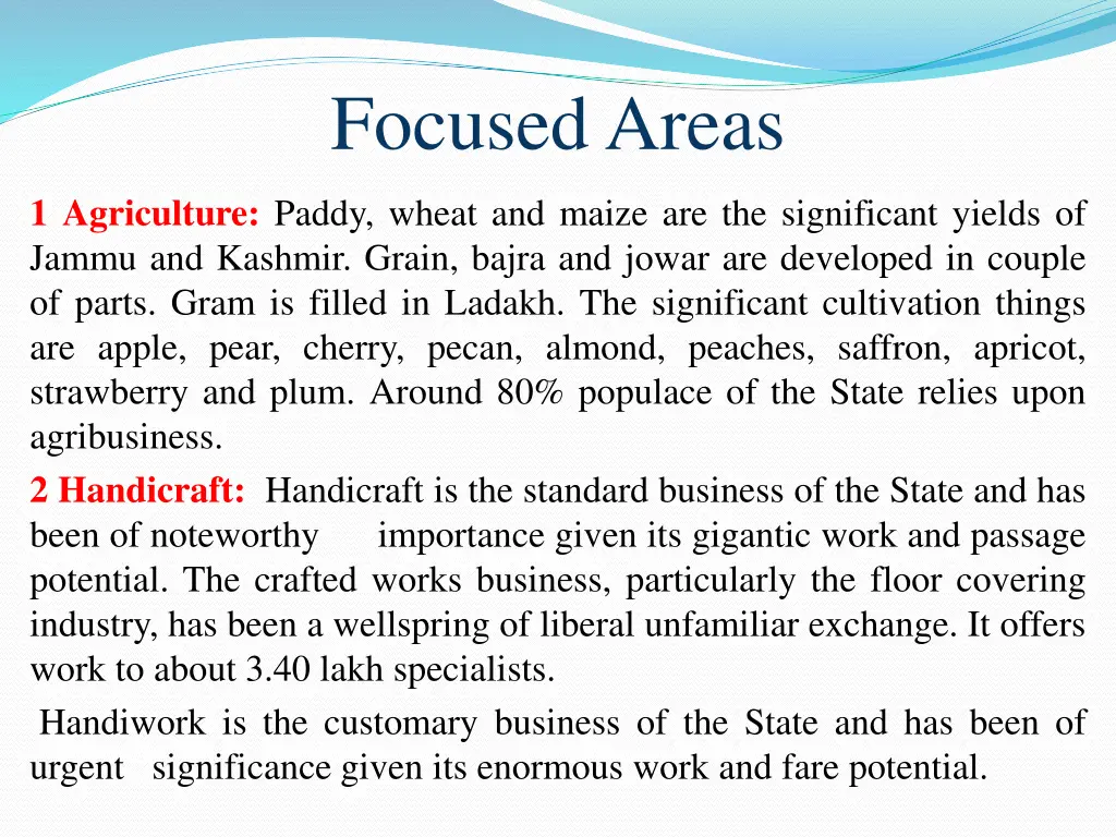 focused areas