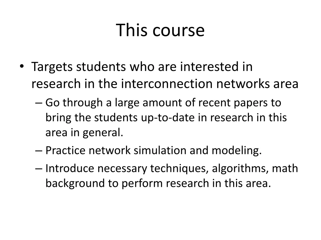 this course