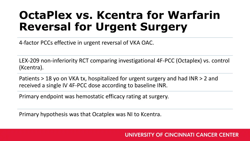octaplex vs kcentra for warfarin reversal
