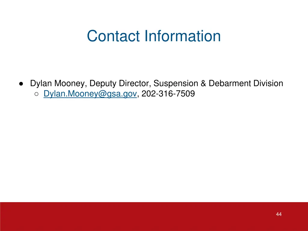 contact information