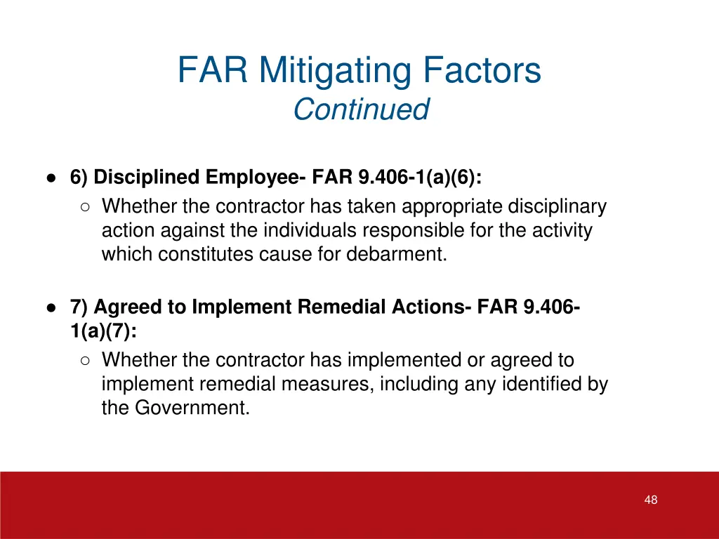 far mitigating factors continued 2