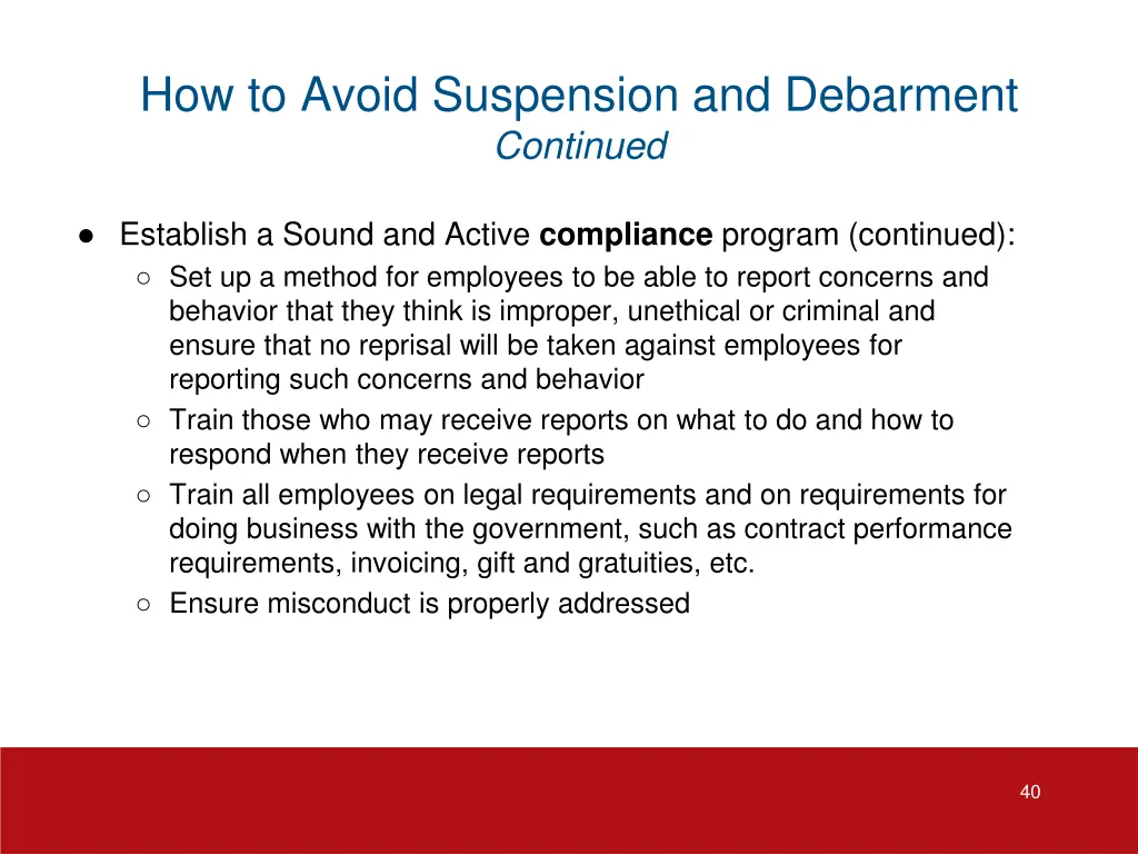 how to avoid suspension and debarment continued 2