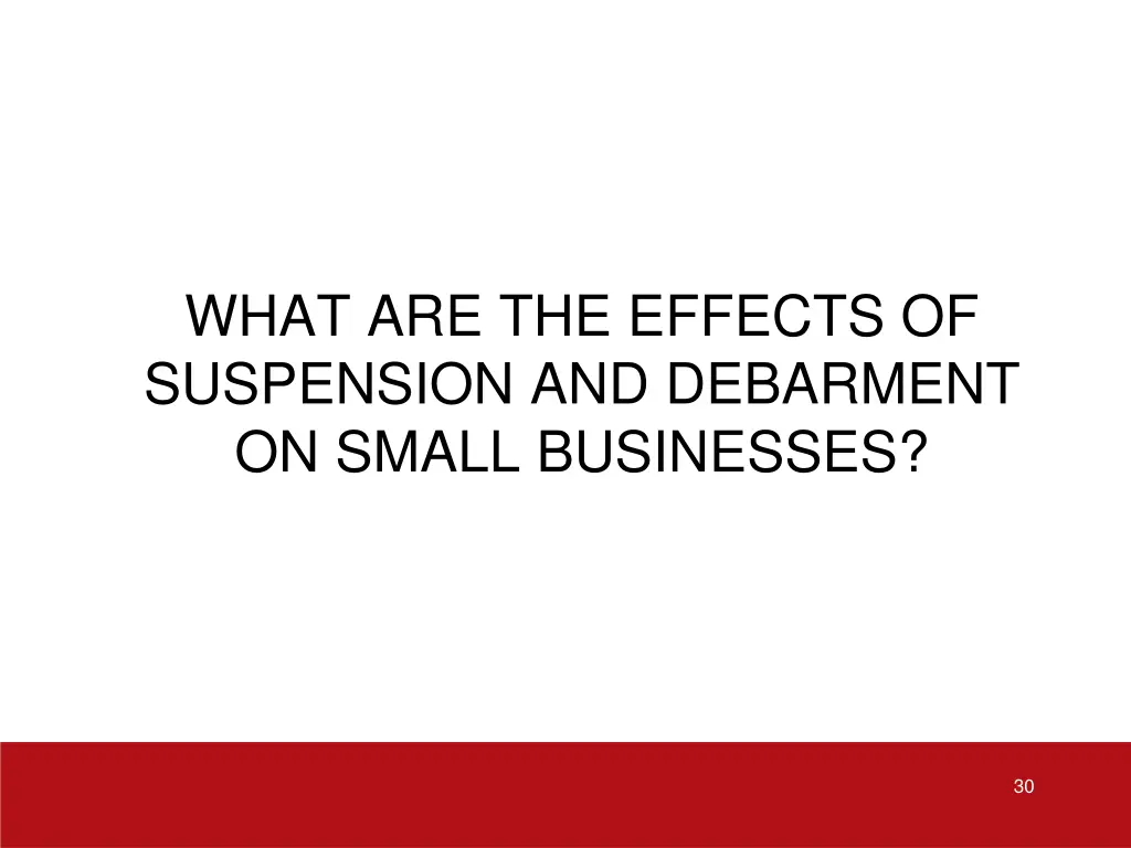 what are the effects of suspension and debarment