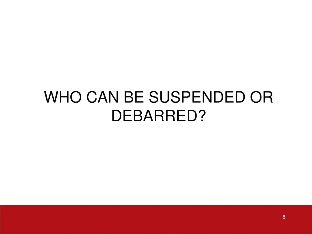 who can be suspended or debarred