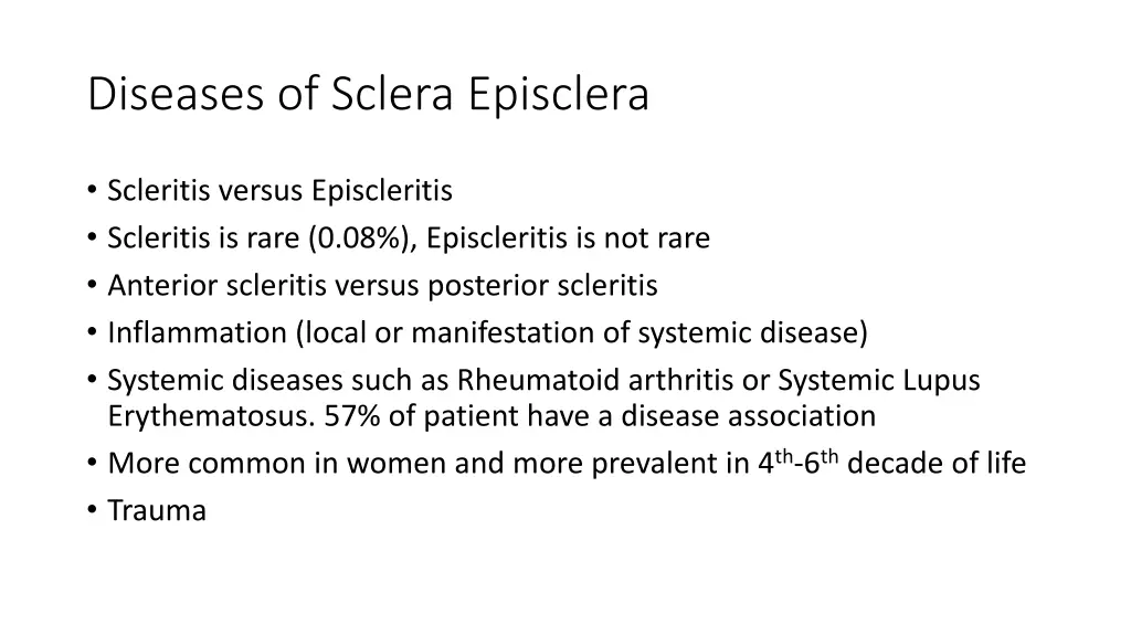 diseases of sclera episclera