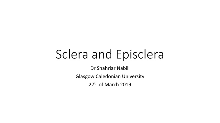 sclera and episclera