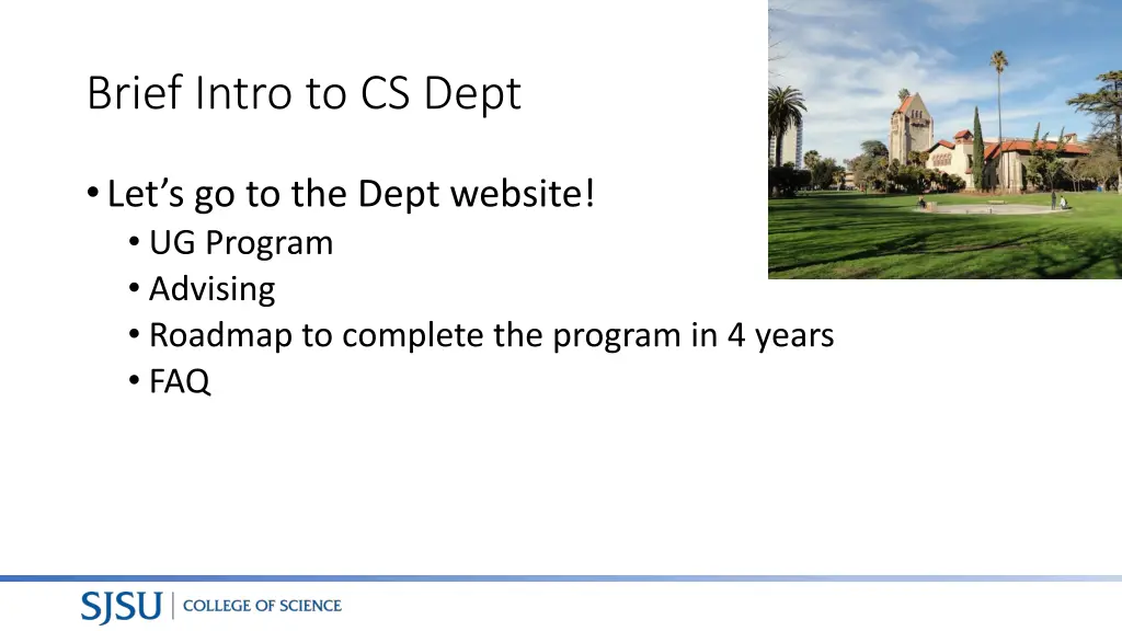 brief intro to cs dept