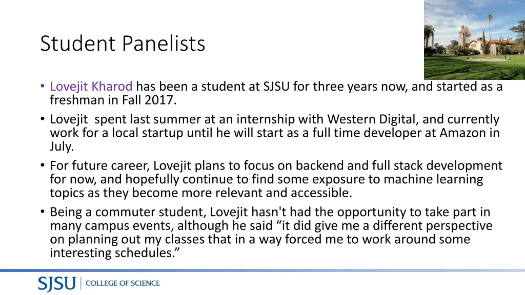 student panelists 2