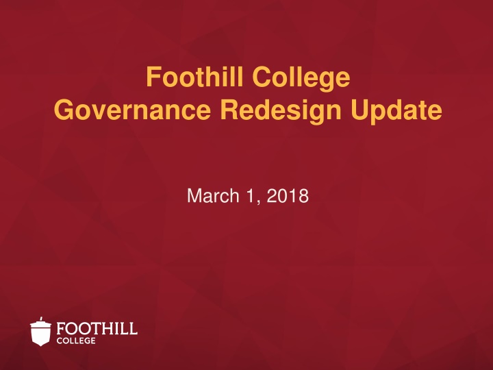 foothill college governance redesign update