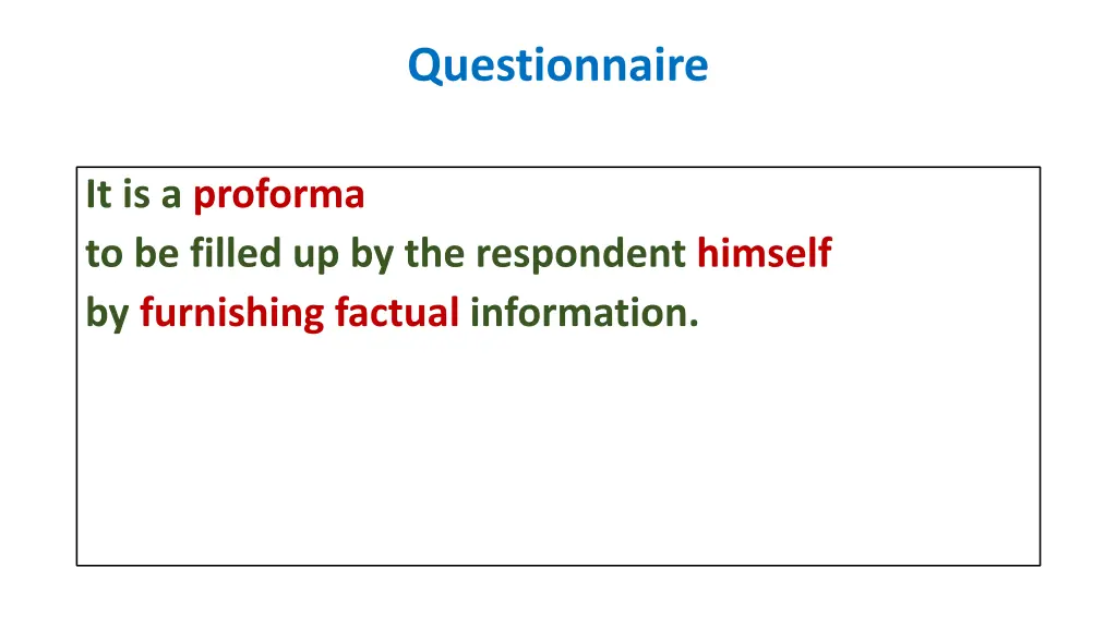 questionnaire