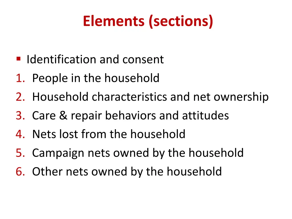 elements sections