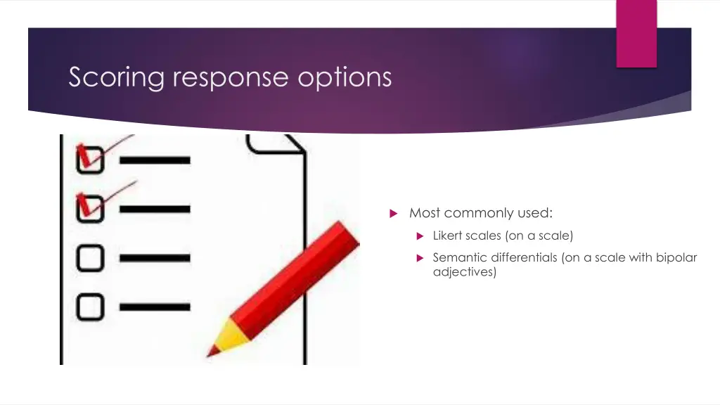 scoring response options