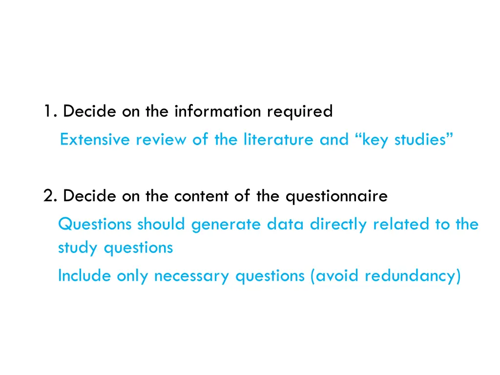 1 decide on the information required extensive