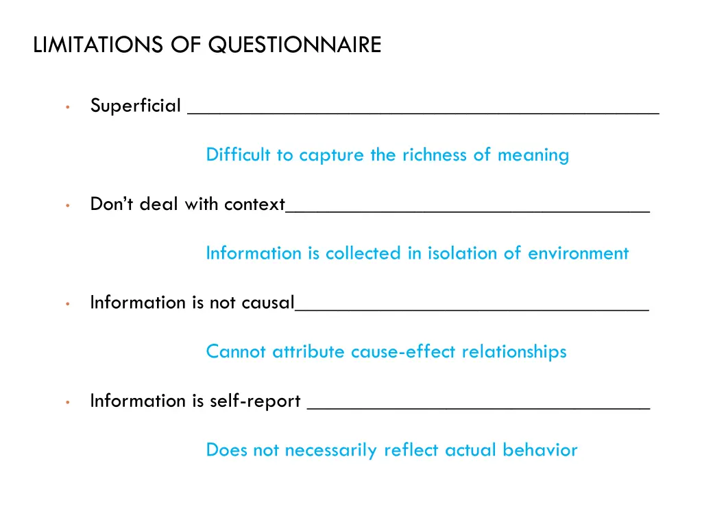 limitations of questionnaire