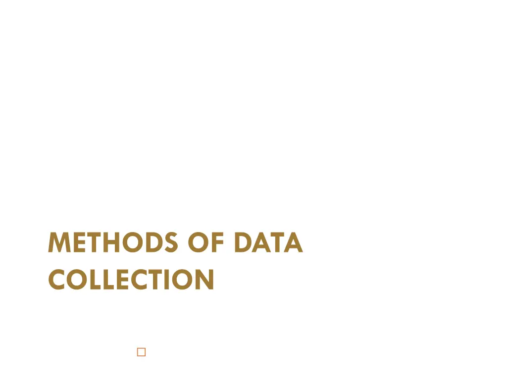 methods of data collection
