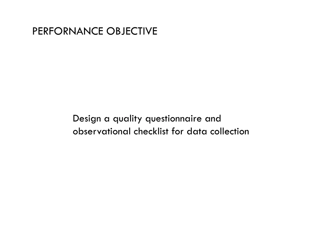 perfornance objective