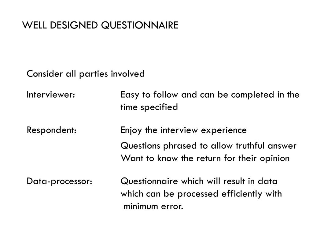well designed questionnaire 1