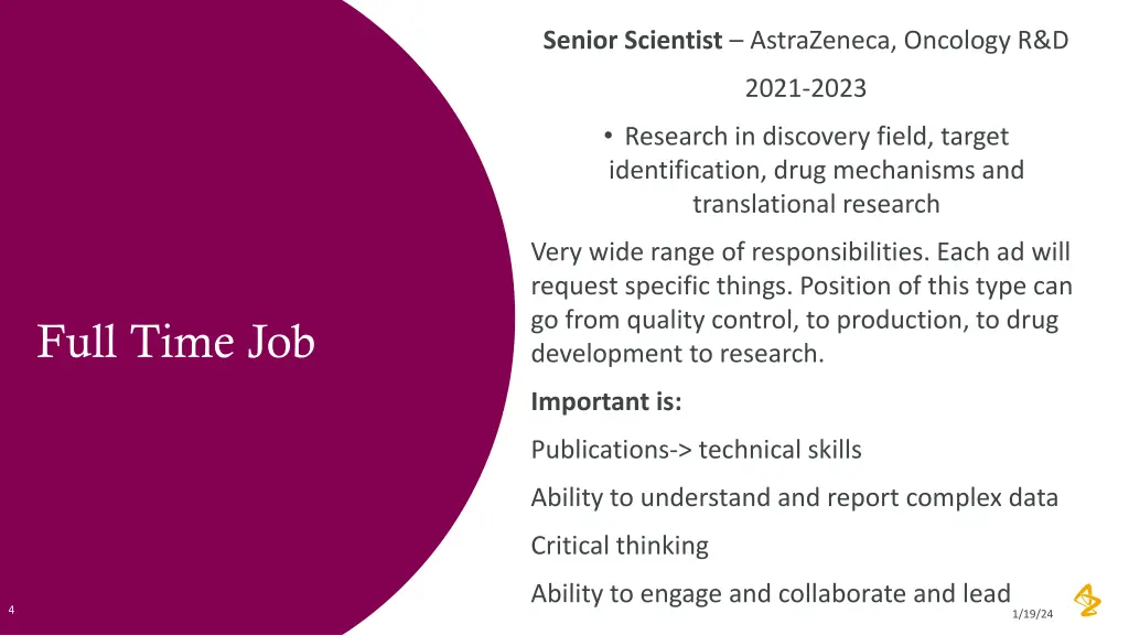 senior scientist astrazeneca oncology r d