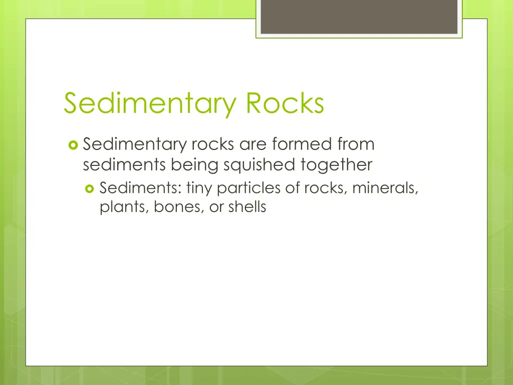 sedimentary rocks