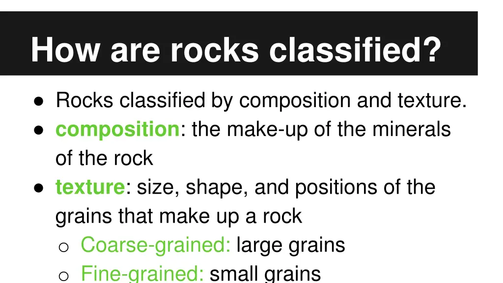 how are rocks classified