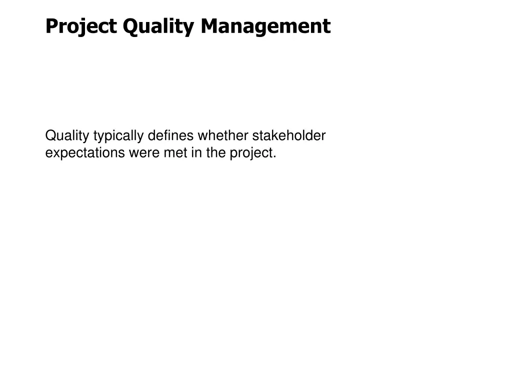 project quality management
