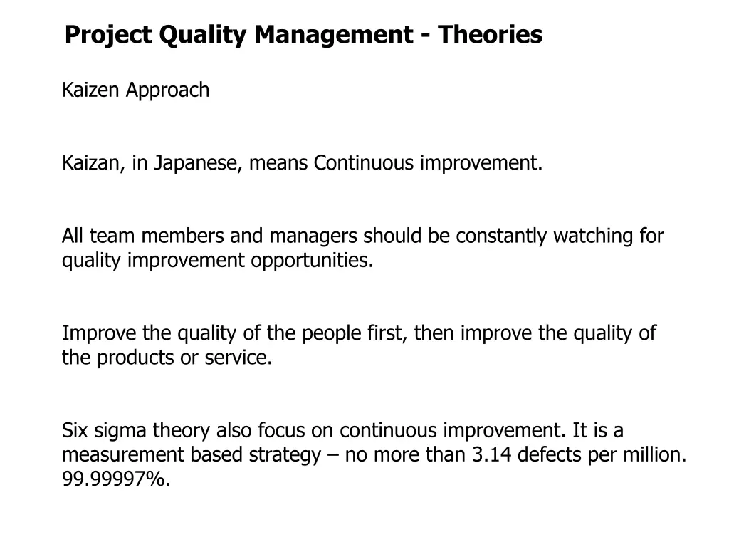 project quality management theories 3
