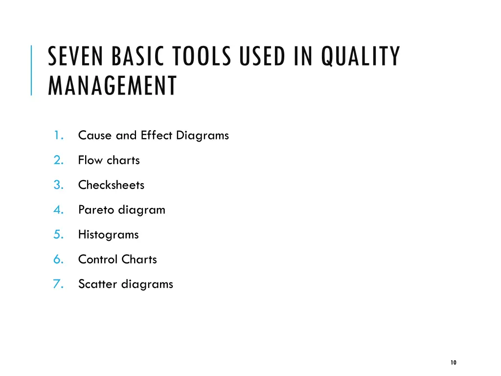 seven basic tools used in quality management