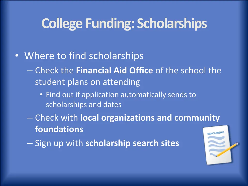 college funding scholarships 7