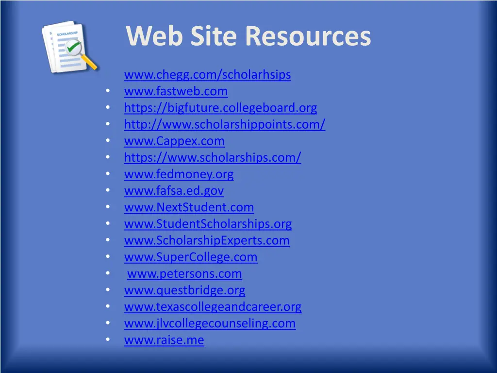 web site resources