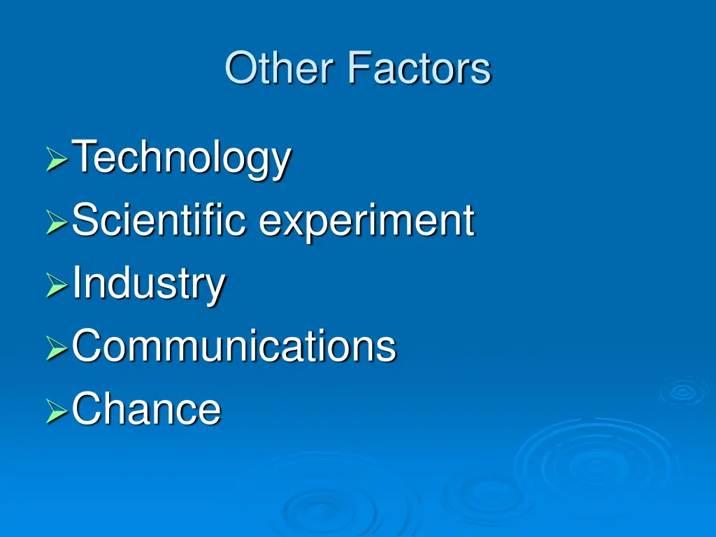 other factors