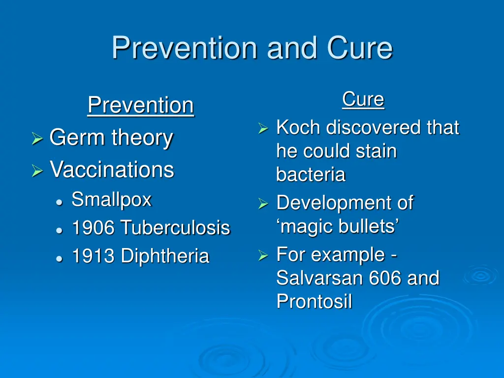 prevention and cure