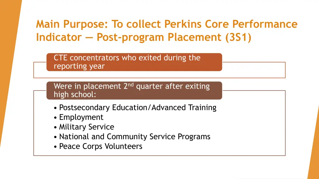 main purpose to collect perkins core performance