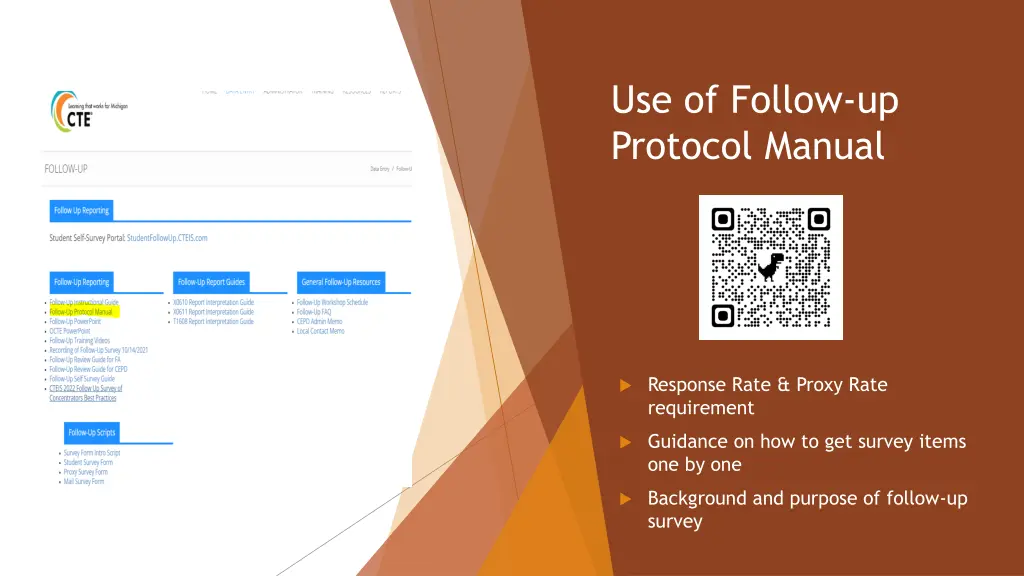 use of follow up protocol manual