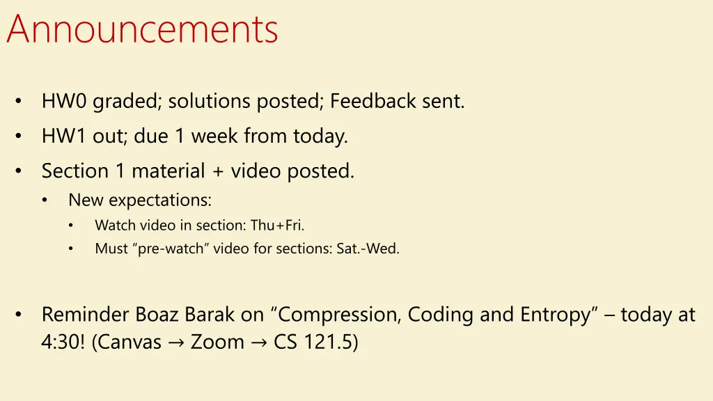 announcements