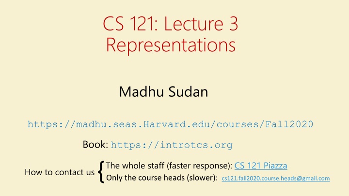cs 121 lecture 3 representations