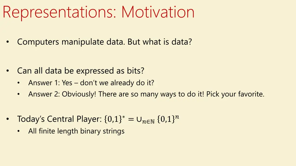 representations motivation