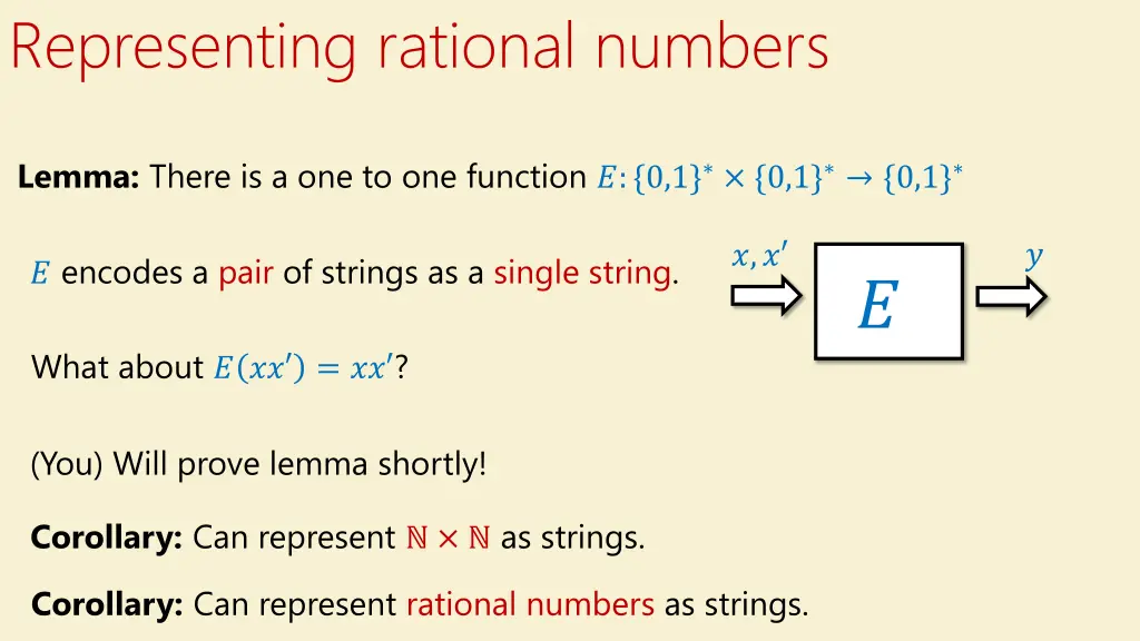 representing rational numbers